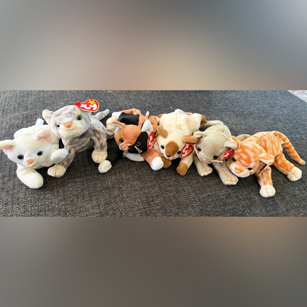 Vintage Ty Beanie Babies Plush Cat Collection